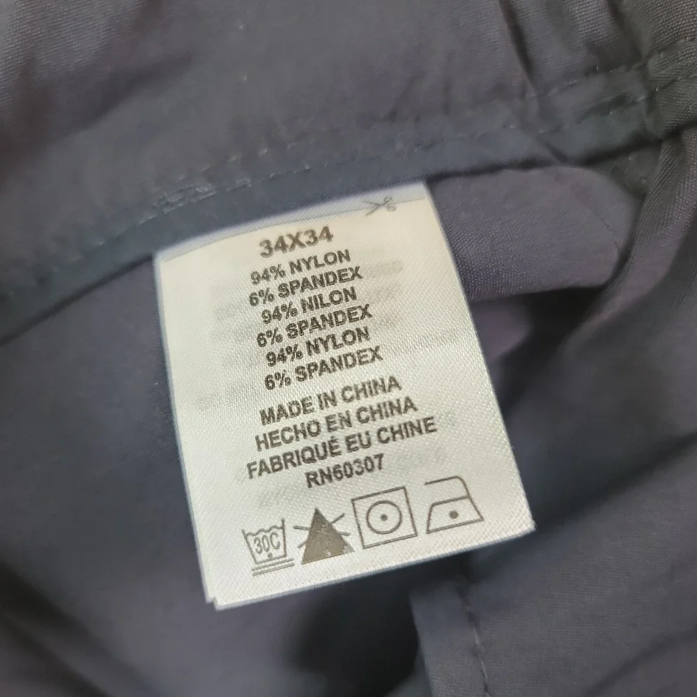 UB Tech Pants Mens 34x34 Blue Comfort Adjustable Waist Chino Water Repellent NWT - Picture 14 of 16